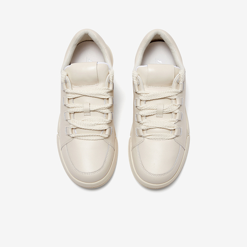 Bata老爹鞋女2023秋季新款时尚运动牛皮厚底增高小白鞋AWW22CM3