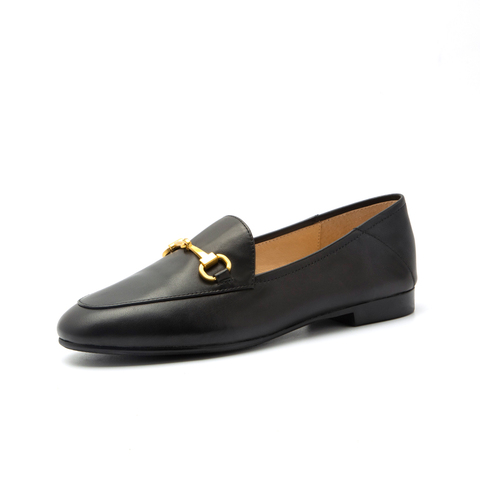 Bata一脚蹬女2024春季新款英伦百搭羊皮舒适通勤乐福单鞋17526AA4