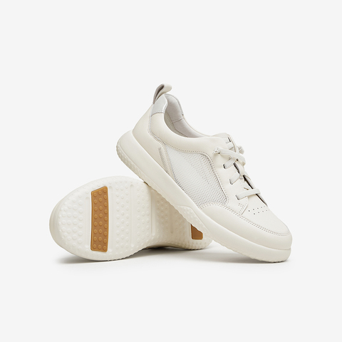 Bata休闲鞋女2024夏商场新款牛皮厚底透气通勤百搭运动鞋WRV91BM4