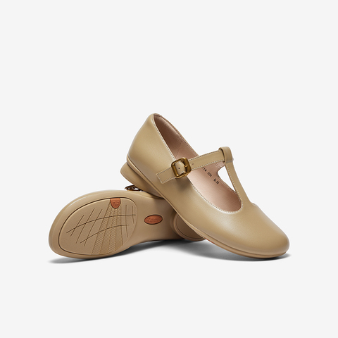 Bata娃娃鞋女2024春新款羊皮百搭通勤浅口玛丽珍软底单鞋AYB18AQ4