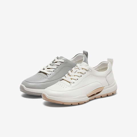 Bata休闲鞋女2024春季商场新款厚底牛皮通勤运动休闲鞋VLH13AM4