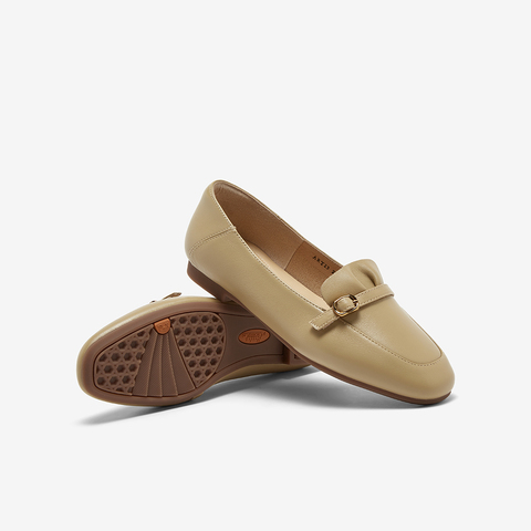 Bata乐福鞋女2024春季商场新款复古英伦风羊皮软底单鞋ART23AA4