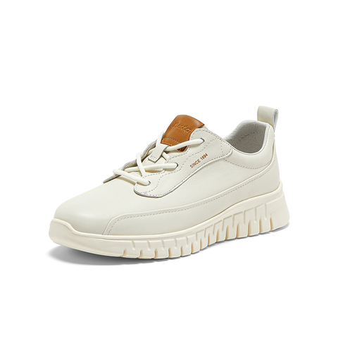 Bata休闲鞋女2024秋商场新款牛皮厚底透气通勤百搭运动鞋VLH28CM4