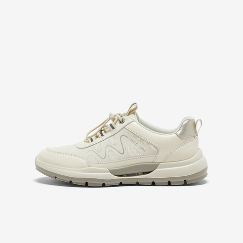 Bata休闲鞋女2024秋商场新款牛皮厚底透气通勤百搭运动鞋VLH51CM4