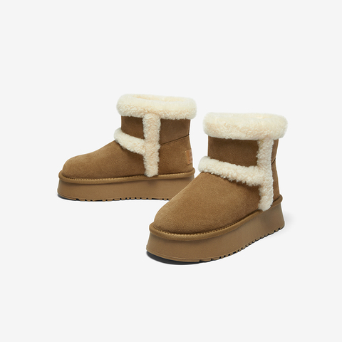 Bata雪地靴女2024冬季商场新款保暖厚底时尚百搭短靴A3002DD4