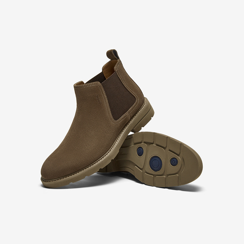 Bata切尔西男2024冬商场新款英伦通勤牛剖皮百搭通勤低靴11616DD4