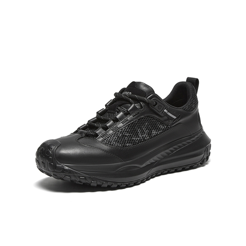 Bata休闲鞋男2024冬季新款厚底透气舒适牛皮通勤运动鞋F7729DM4