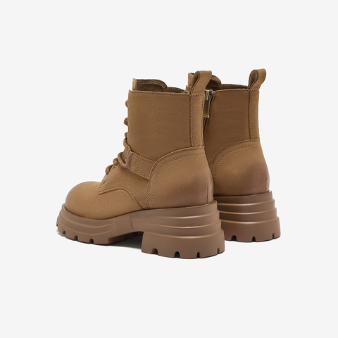 Bata马丁靴女2024冬季商场新款羊皮英伦风粗跟短筒靴2323DDD4