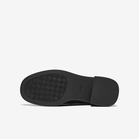 Bata牛津鞋女2024秋季新款英伦风羊皮粗跟布洛克小皮鞋45019CM4