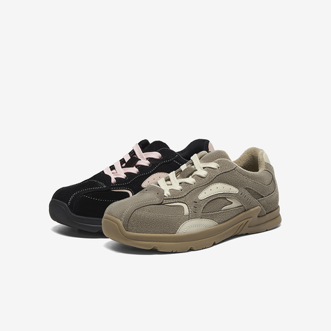 Bata休闲鞋女2025春季新款牛剖皮厚底通勤百搭运动鞋063R1AM5