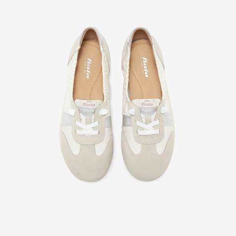 Bata休闲鞋女2025春季商场新款通勤牛剖皮德训百搭开车鞋ALI03AA5