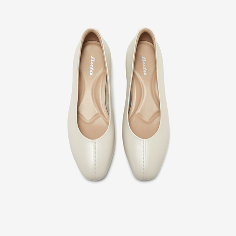 Bata浅口单鞋女2025春季商场新款羊皮软底通勤百搭单鞋AWZ08AQ5