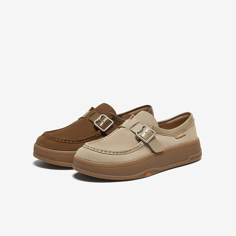 Bata袋鼠鞋女2025春商场新款百搭牛剖皮厚底百搭软底单鞋AGU26AM5