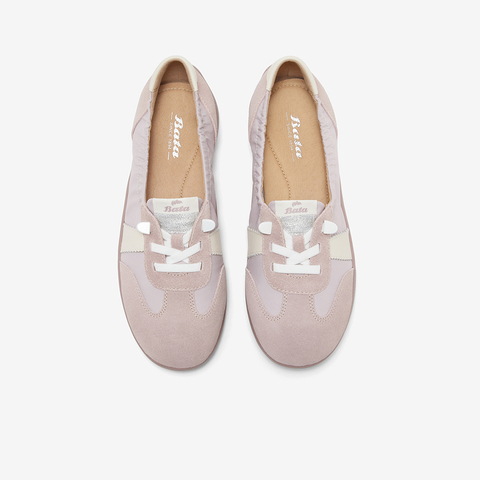 Bata休闲鞋女2025春季商场新款通勤牛剖皮德训百搭开车鞋ALI03AA5