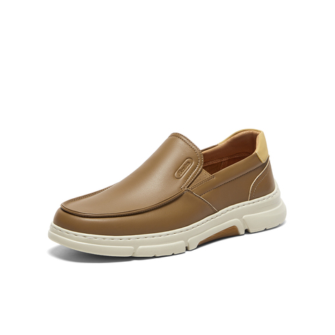 Bata乐福鞋男2025春商场新款羊皮软底舒适厚底百搭一脚蹬W9065AM5