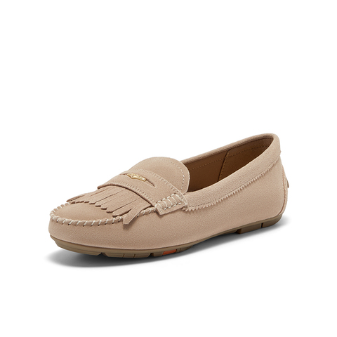 Bata乐福鞋女2025春商场新款英伦风牛剖皮通勤软底单AE266AA5