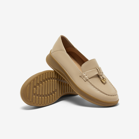 Bata乐福鞋女2025春商场新款复古英伦厚底牛皮通勤一脚蹬WRVG4AA5