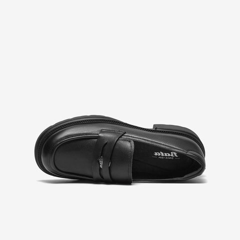 Bata乐福鞋女2025春商场新款学院英伦羊皮粗跟通勤单鞋AIZ01AA5