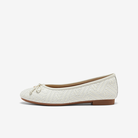 Bata浅口单鞋女2025春季商场新款优雅编织通勤软底单鞋AMV47AQ5