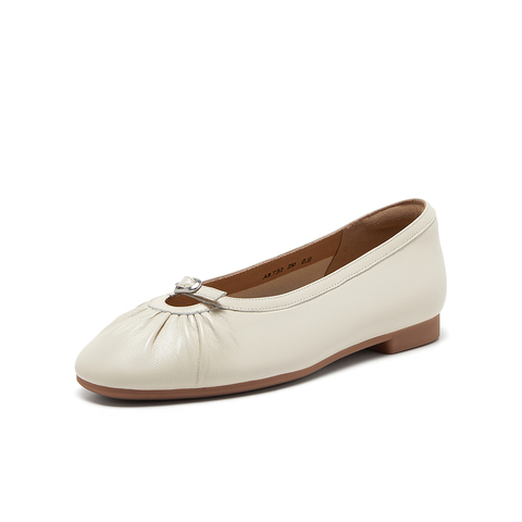 Bata浅口单鞋女2025春商场新款羊皮百搭软底通勤舒适单鞋ART32AQ5