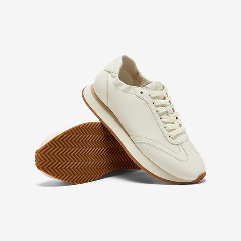 Bata阿甘鞋女2025春季新款牛皮厚底透气休闲百搭运动鞋UNP02AM5