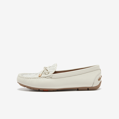 Bata乐福鞋女2025春季商场新款编织英伦风牛皮通勤一脚蹬AE264AA5