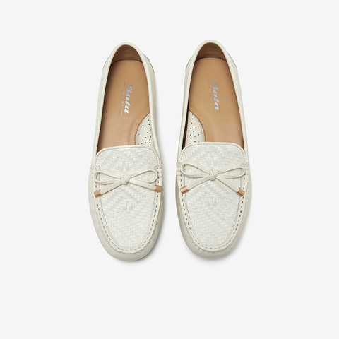 Bata乐福鞋女2025春季商场新款编织英伦风牛皮通勤一脚蹬AE264AA5