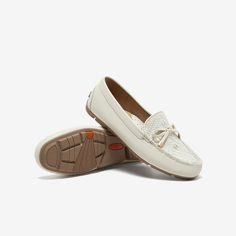 Bata乐福鞋女2025春季商场新款编织英伦风牛皮通勤一脚蹬AE264AA5