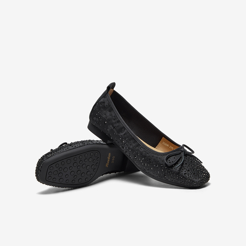 Bata浅口单鞋女2025春季新款通勤钻饰蝴蝶结通勤单鞋22295AQ5