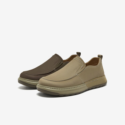 Bata乐福鞋男2025春商场新款休闲牛皮舒适厚底百搭一脚蹬31106AM5