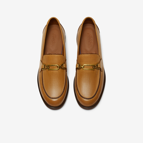 Bata乐福鞋女2025春商场新款复古英伦风牛皮通勤粗跟单鞋ATA32AA5