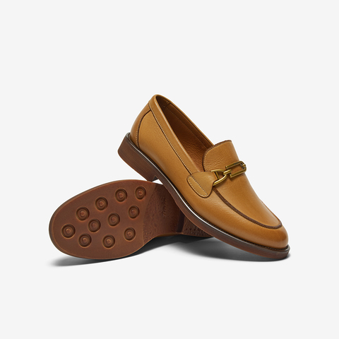 Bata乐福鞋女2025春商场新款复古英伦风牛皮通勤粗跟单鞋ATA32AA5