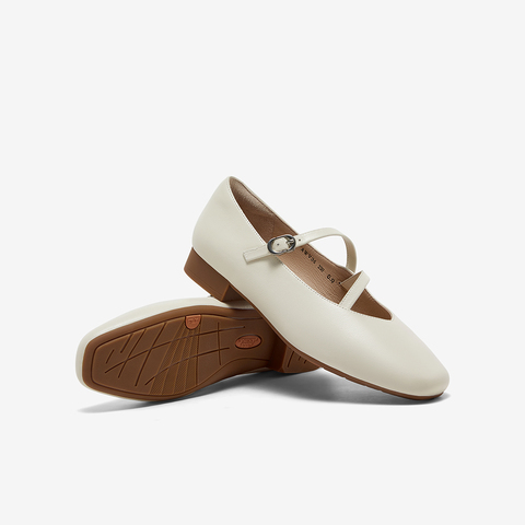 Bata浅口单鞋女2025春季商场新款通勤羊皮百搭软底玛丽珍AWV36AQ5