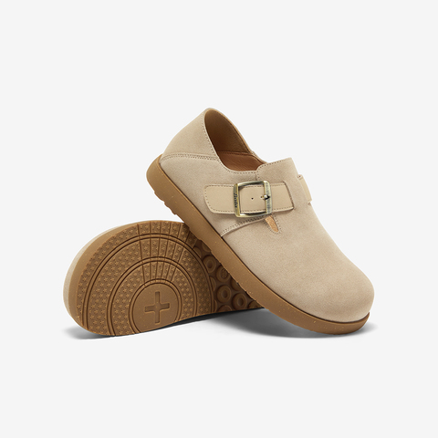 Bata勃肯女2025春商场新款英伦牛剖皮通勤百搭一脚蹬单鞋3091DAM5