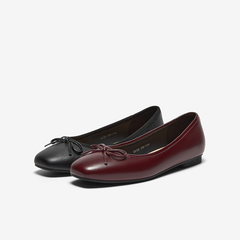 Bata浅口单鞋女2025春季新款羊皮通勤芭蕾舞百搭单鞋25123AQ5