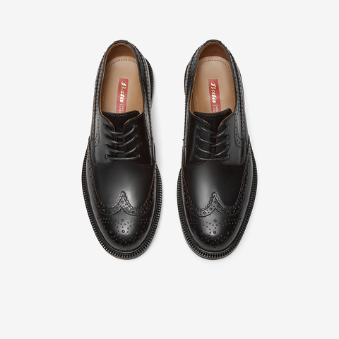 Bata英伦布洛克女2025春商场新款牛皮单鞋RED LABEL红标15511AM5