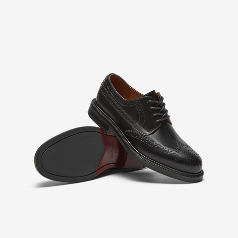 Bata英伦布洛克女2025春商场新款牛皮单鞋RED LABEL红标15511AM5