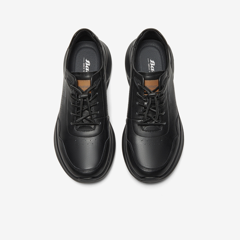 Bata休闲鞋男2025春商场新款牛皮厚底通勤透气百搭运动鞋EYX01AM5