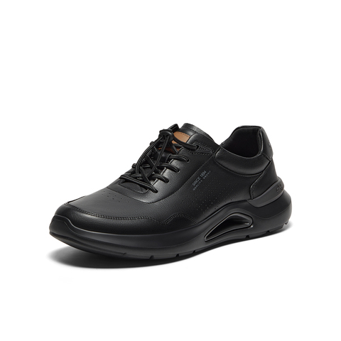 Bata休闲鞋男2025春商场新款牛皮厚底通勤透气百搭运动鞋EYX01AM5