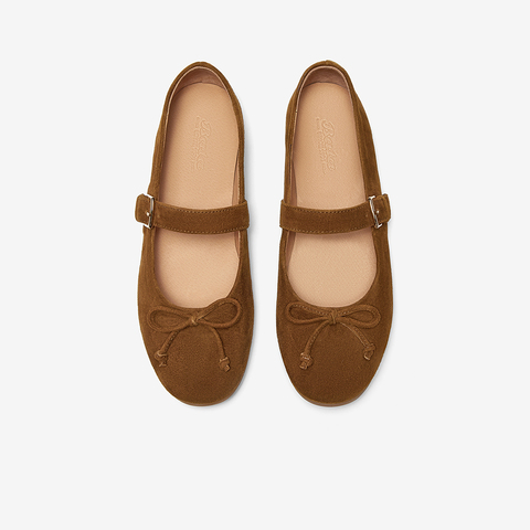 Bata玛丽珍女2025春季新款羊皮百搭通勤浅口娃娃鞋AVD06AQ5