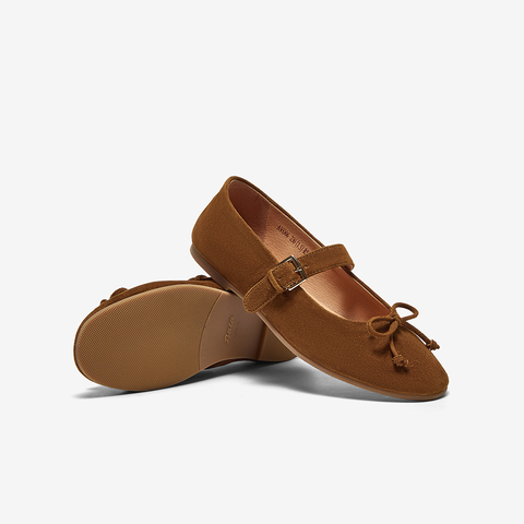 Bata玛丽珍女2025春季新款羊皮百搭通勤浅口娃娃鞋AVD06AQ5