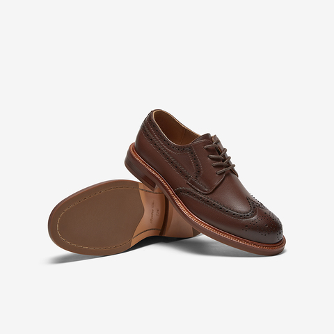 Bata英伦布洛克女2025春商场新款牛皮单鞋RED LABEL红标15511AM5