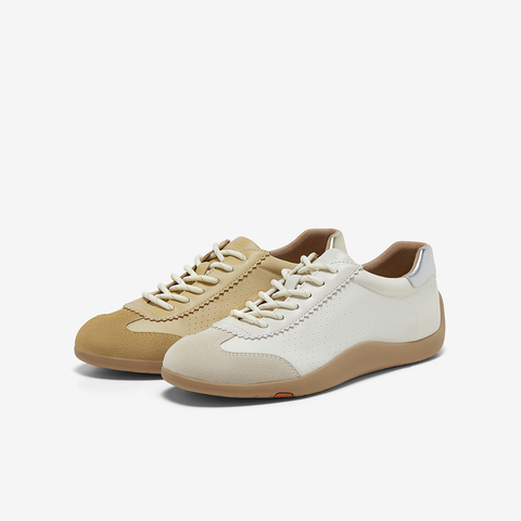 Bata休闲鞋女2025秋季商场新款羊皮通勤百搭德训软底板鞋ALI30CM5