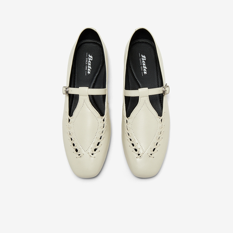 Bata乐福鞋女2025春季商场新款复古英伦风羊皮软底一脚蹬AVL48AA5