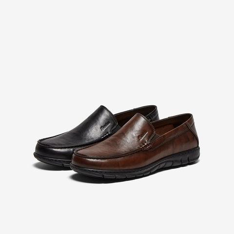 Bata乐福鞋男2025夏季商场新款英伦风牛皮商务通勤一脚蹬79963BM5