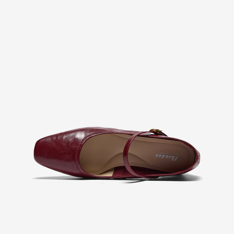 Bata羊皮书玛丽珍单鞋女2025秋商场新款复古软底浅口鞋8065DCQ5