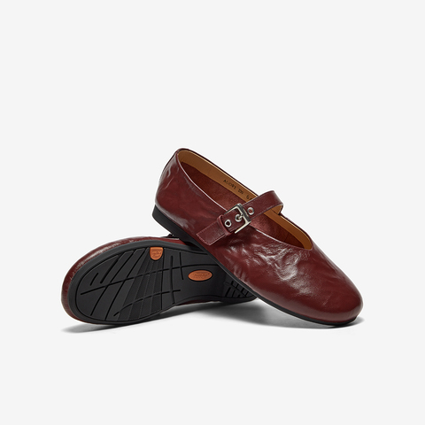 Bata玛丽珍女2025春季新款复古抓纹羊皮软底通勤单鞋AUO01AQ5