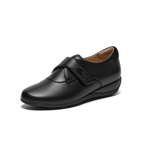 Bata深口单鞋女2025秋季商场新款百搭复古羊皮软底便鞋APZ27CM5