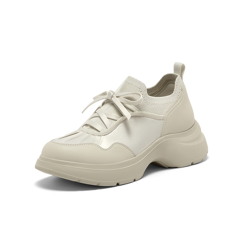 Bata休闲鞋女2025秋商场新款百搭透气优雅厚底通勤单鞋UTW04BM5