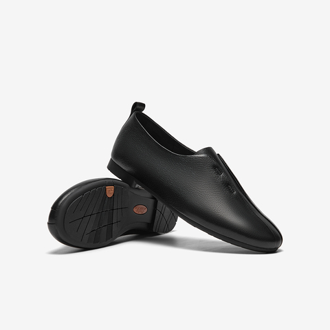 Bata一脚蹬女2025秋季商场新款英伦羊皮复古舒适休闲便鞋AZN16CA5